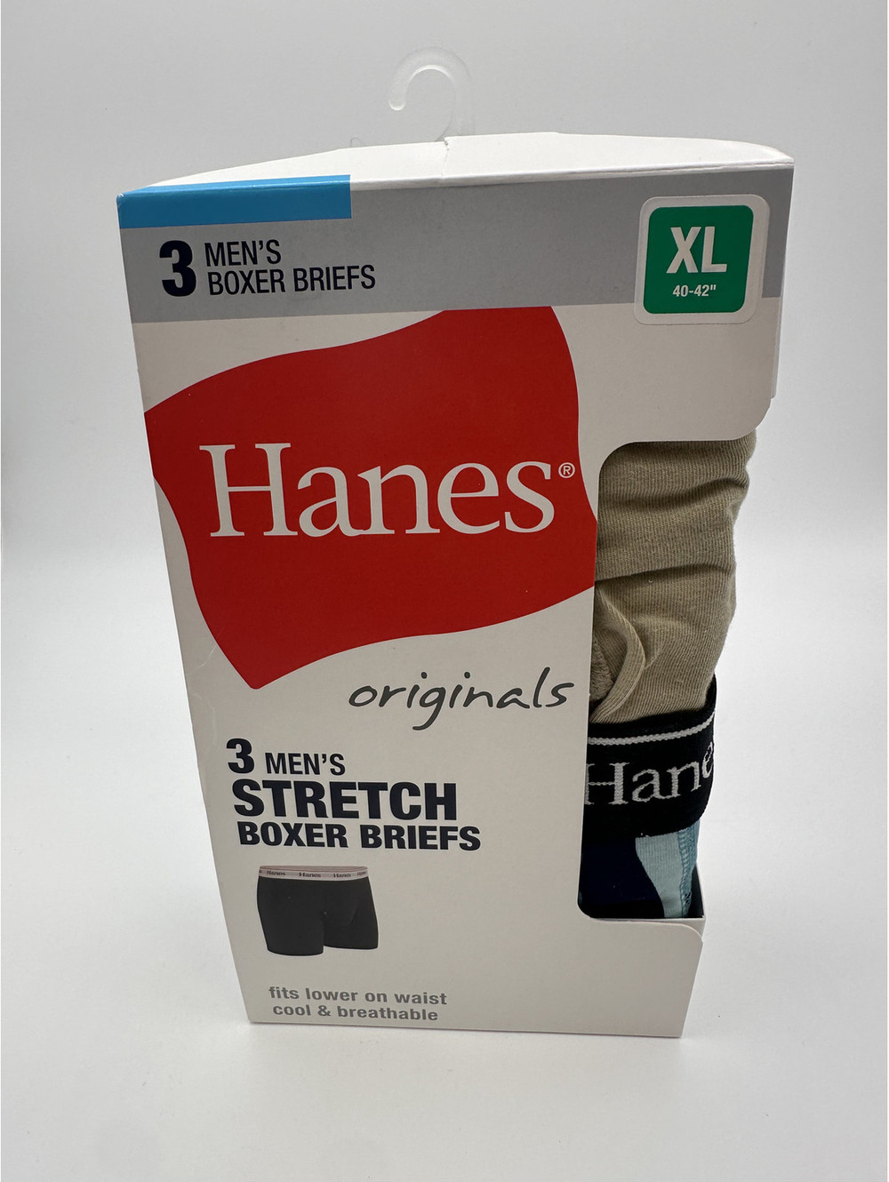 Hanes Originals Men's Stretch Boxer Briefs 3-Pack XL 40-42